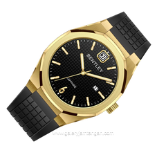 BENTLEY BL-24-35 Black Gold Dial Black Rubber Strap