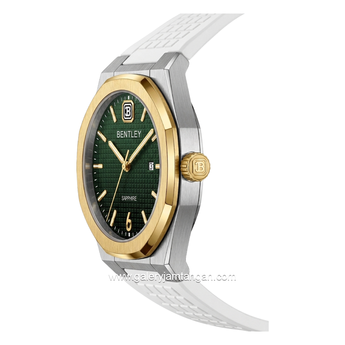BENTLEY BL-24-37 White Gold Dial Green Rubber Strap