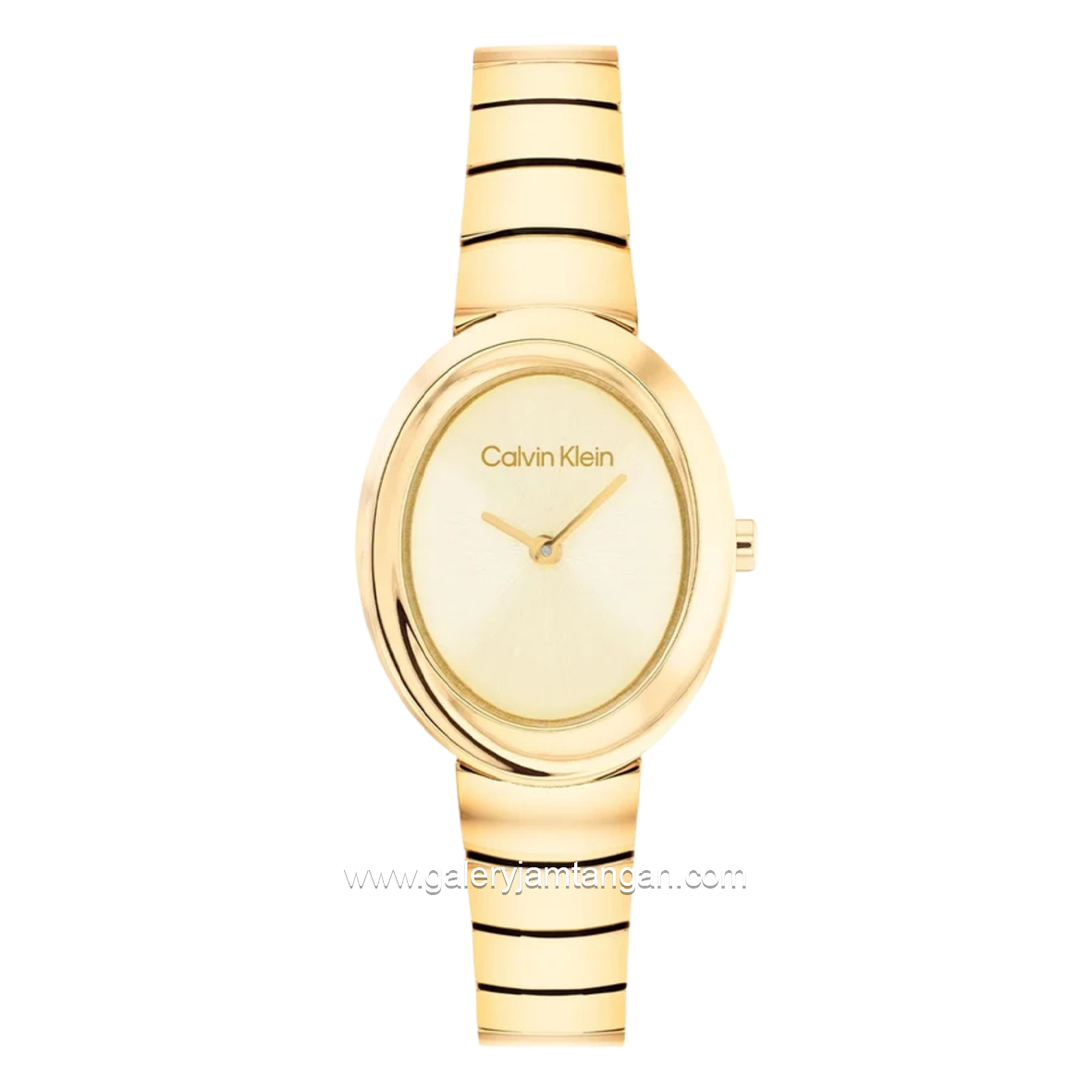 CALVIN KLEIN TWISTED BEZEL 25100147 Full Gold Stainless Steel Strap