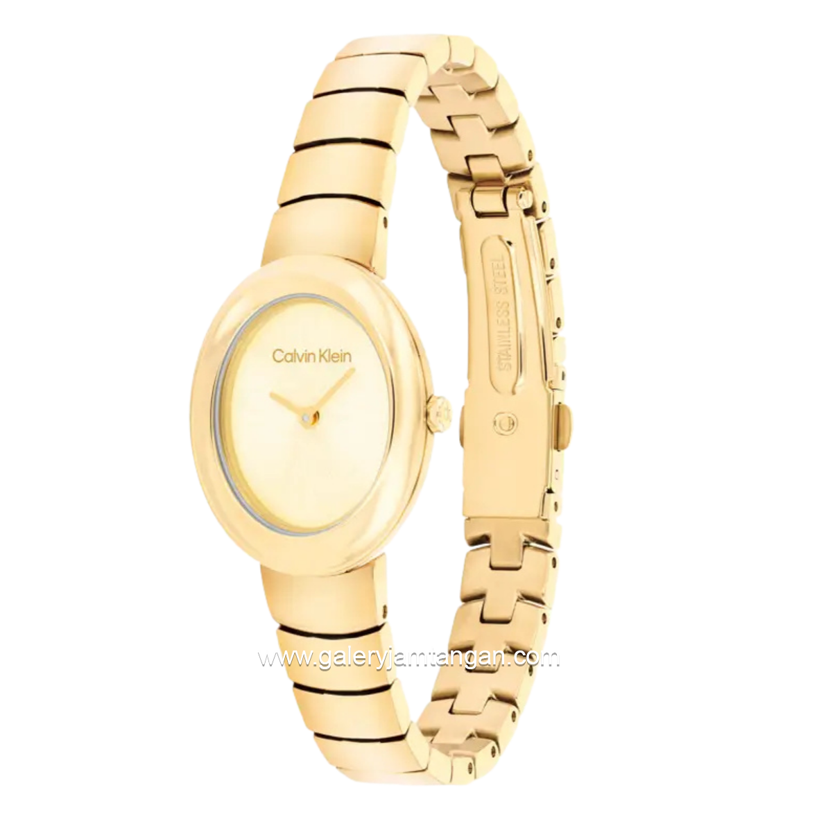 CALVIN KLEIN TWISTED BEZEL 25100147 Full Gold Stainless Steel Strap
