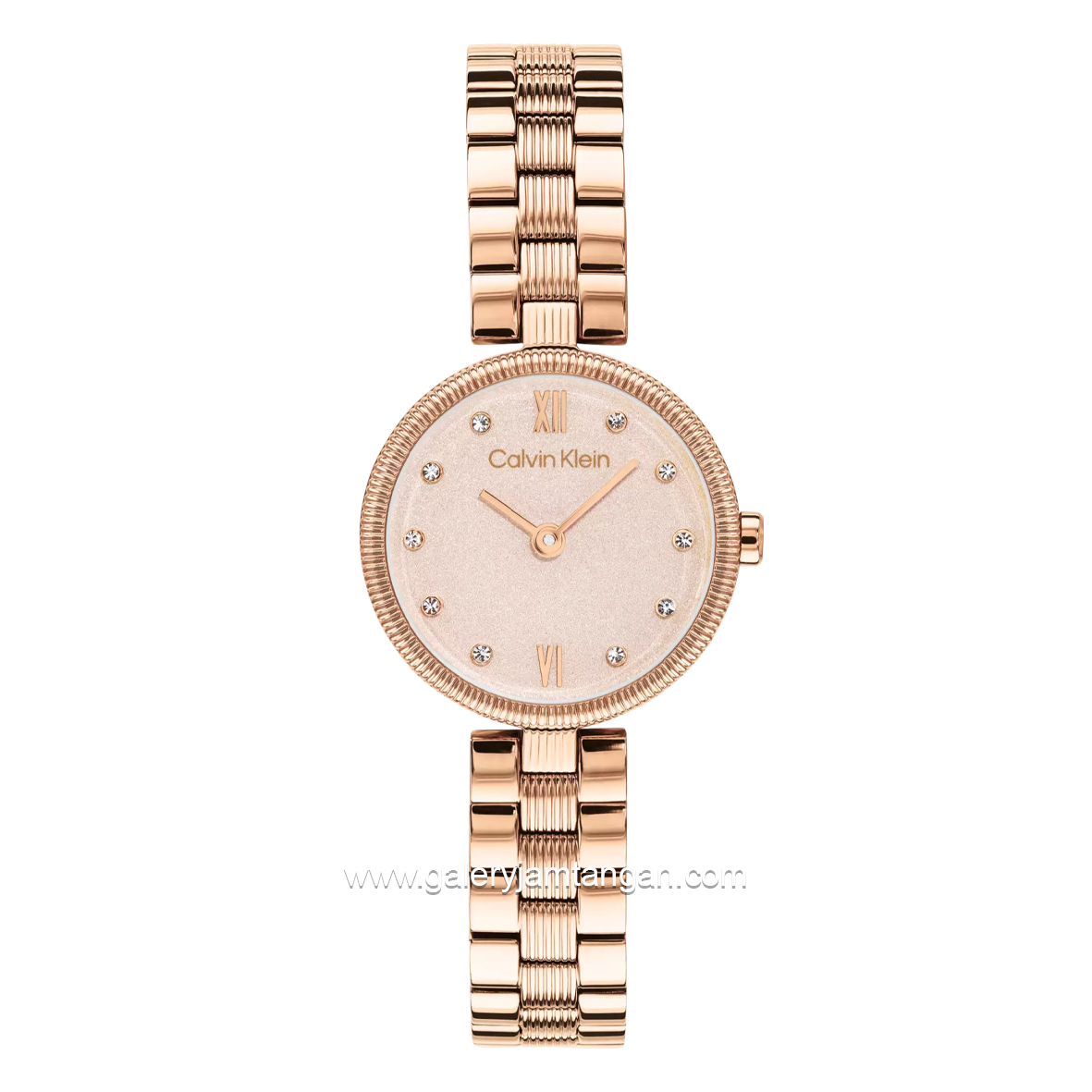 CALVIN KLEIN GLEAM 25100227 Rosegold Dial Pink Stainless Steel Strap