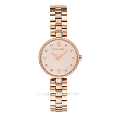CALVIN KLEIN GLEAM 25100227 Rosegold Dial Pink Stainless Steel Strap