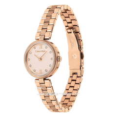 CALVIN KLEIN GLEAM 25100227 Rosegold Dial Pink Stainless Steel Strap
