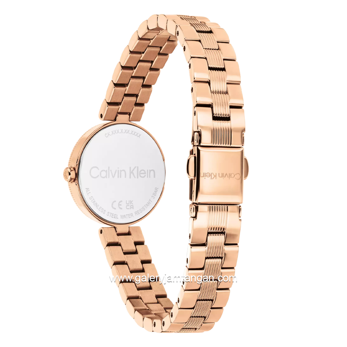CALVIN KLEIN GLEAM 25100227 Rosegold Dial Pink Stainless Steel Strap