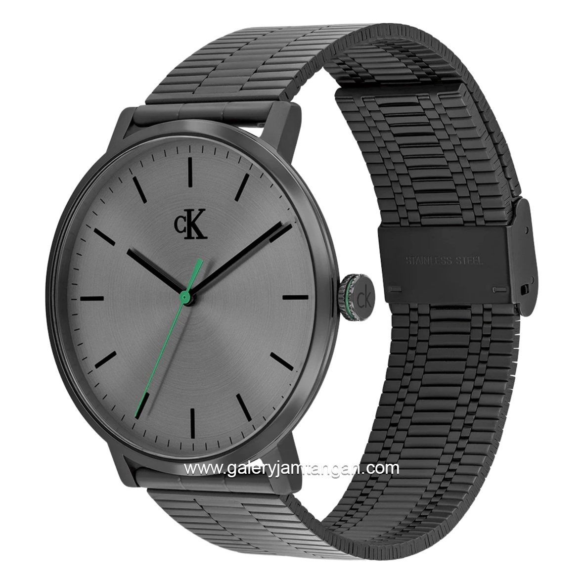 CALVIN KLEIN 25200551 Gray Jarum Green Stainless Steel Strap