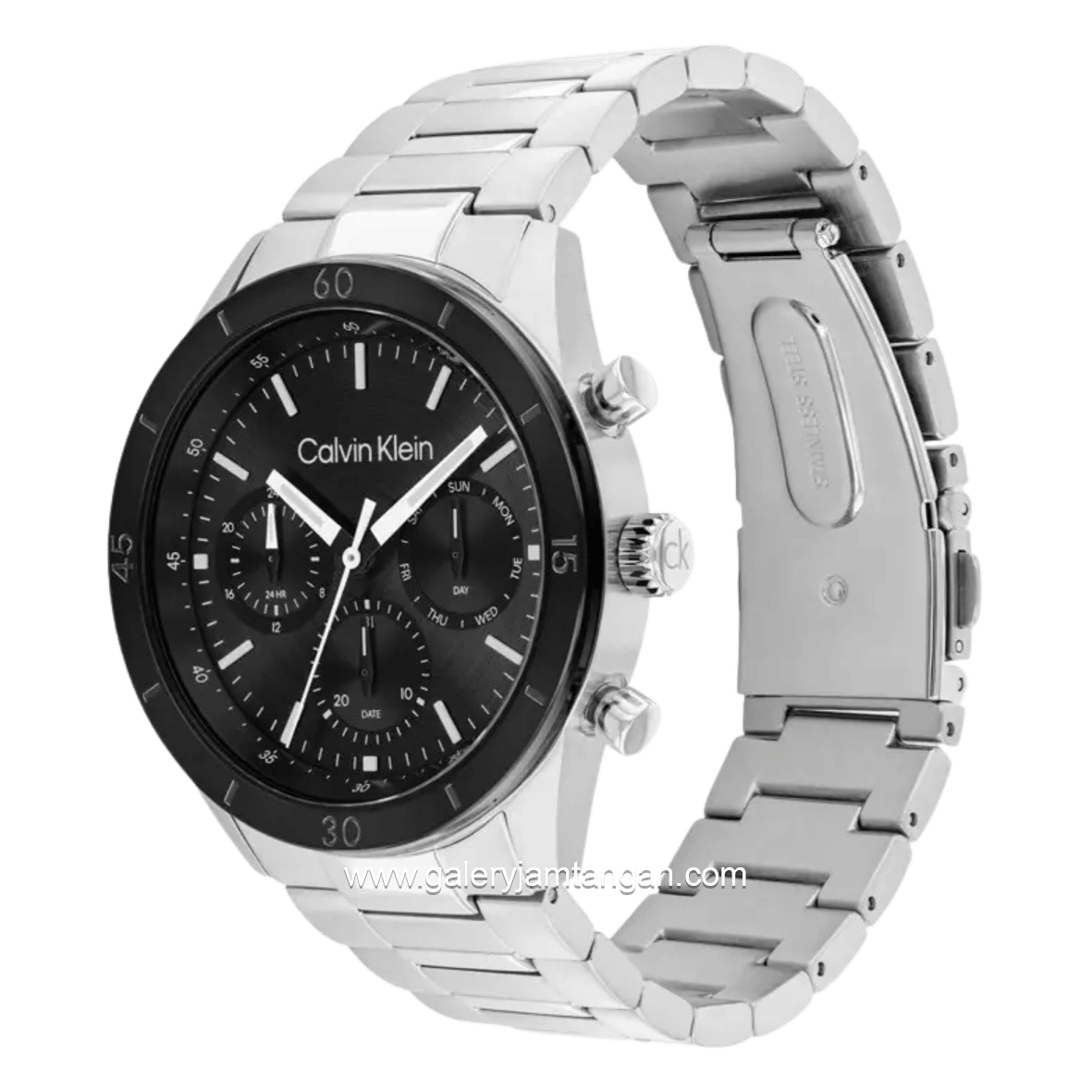 CALVIN KLEIN PERFORMANCE 25200557 Silver Dial Black Stainless Steel Strap