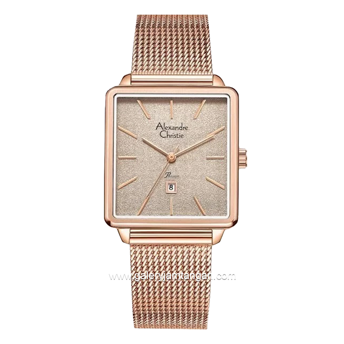 Alexandre Christie AC 2922 LD Rosegold Dial Cream Shandrope Strap