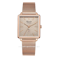 Alexandre Christie AC 2922 LD Rosegold Dial Cream Shandrope Strap
