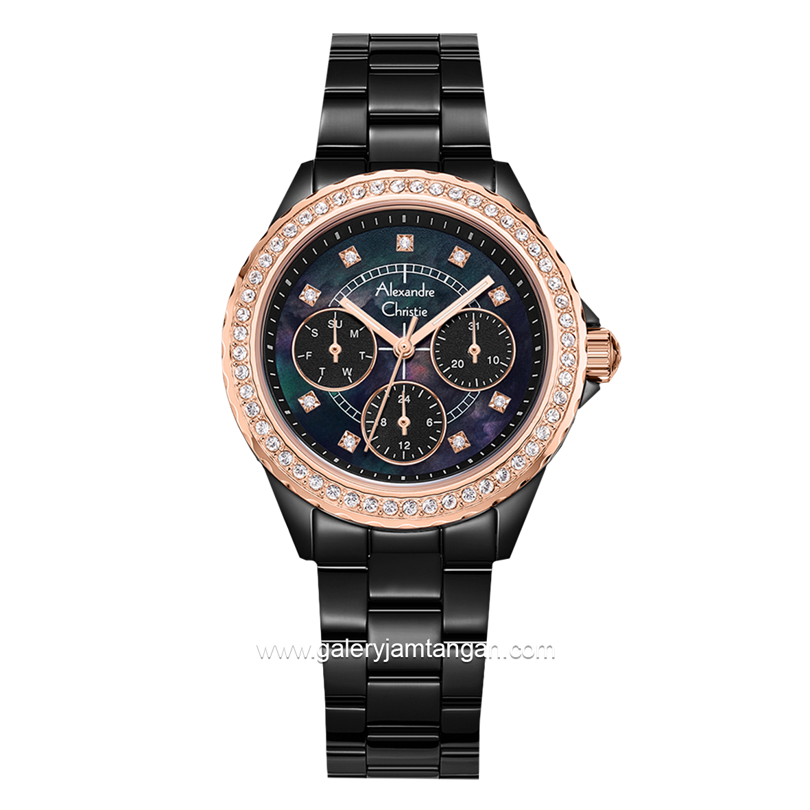 Alexandre Christie AC 2A30 BF Black Rosegold Stainless Steel