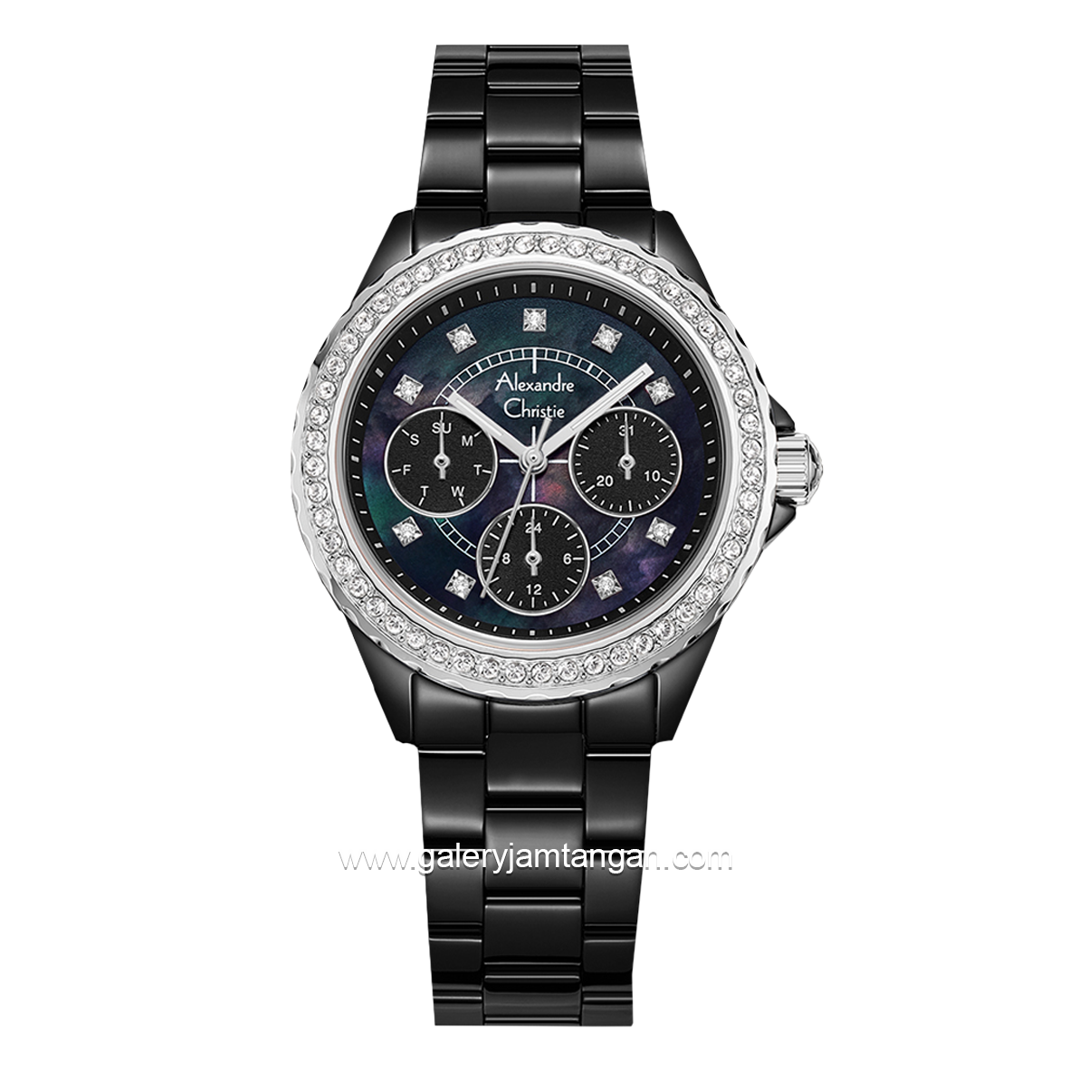 Alexandre Christie AC 2A30 BF Black Silver Stainless Steel