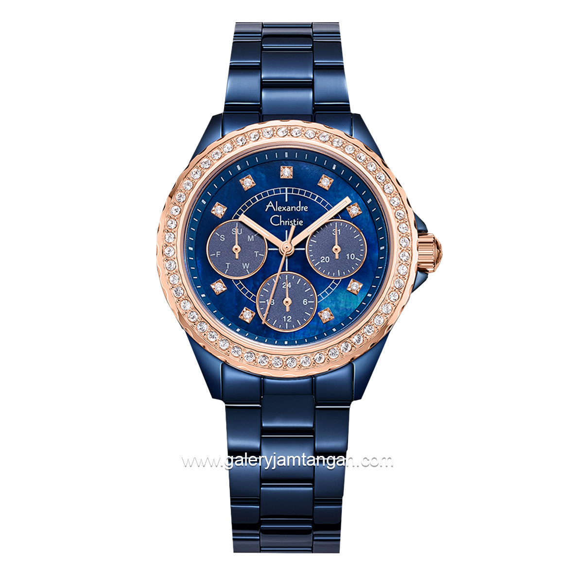 Alexandre Christie AC 2A30 BF Blue Rosegold Stainless Steel