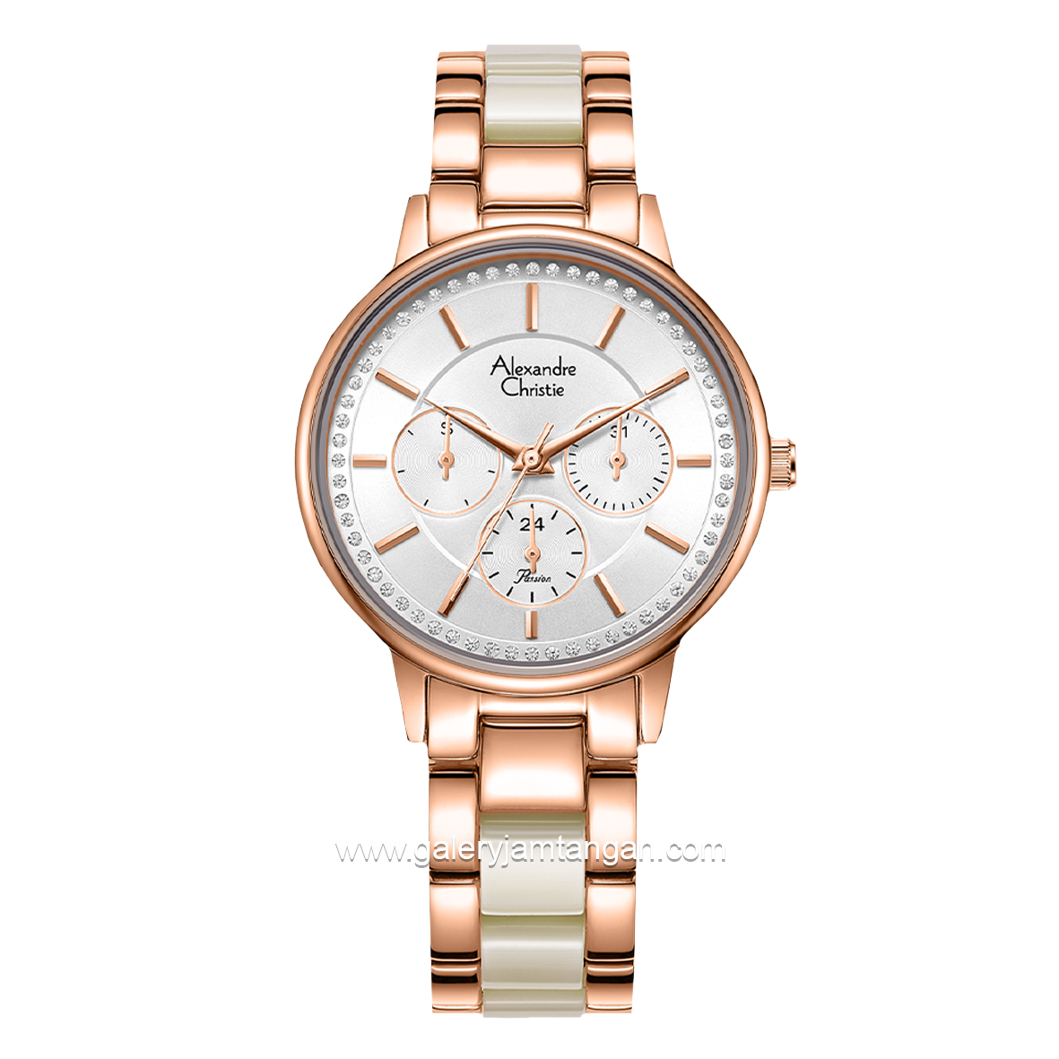 Alexandre Christie AC 2A31 BF White Rosegold Stainless Steel