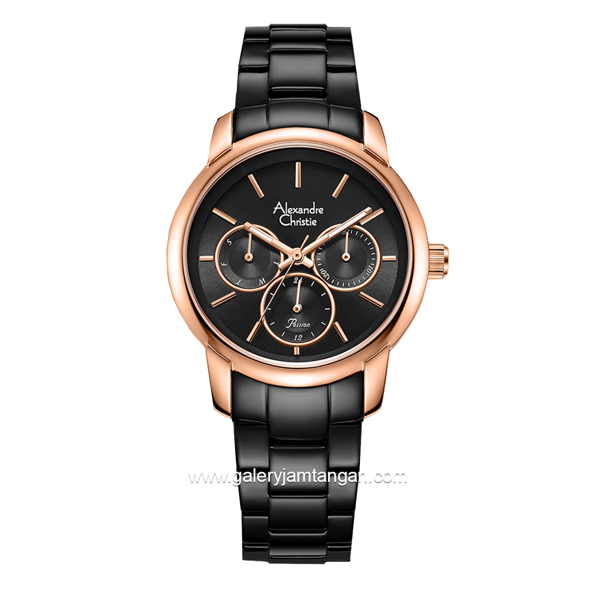 Alexandre Christie AC 2A34 BF Black Rosegold Stainless Steel