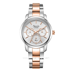 Alexandre Christie AC 2A34 BF Silver Combinasi Rosegold Dial White Stainless Steel