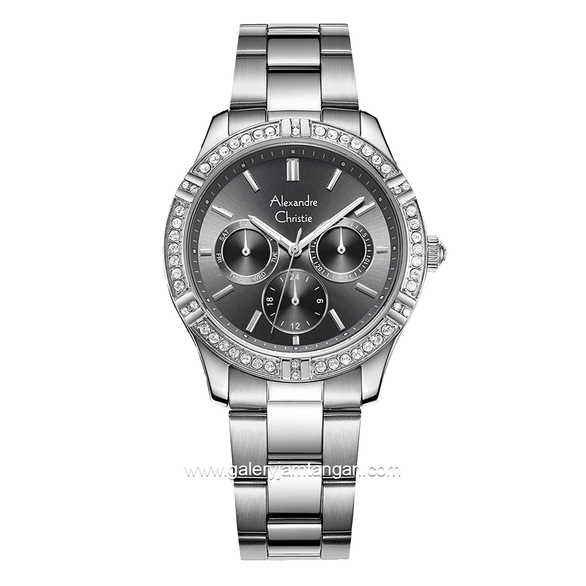 Alexandre Christie AC 2A51 BF Multifunction Silver Dial Black Stainless Steel