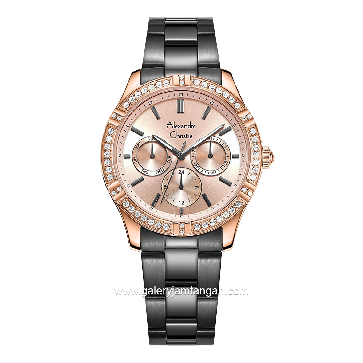 Alexandre Christie AC 2A51 BF Multifunction Black Rosegold Stainless Steel