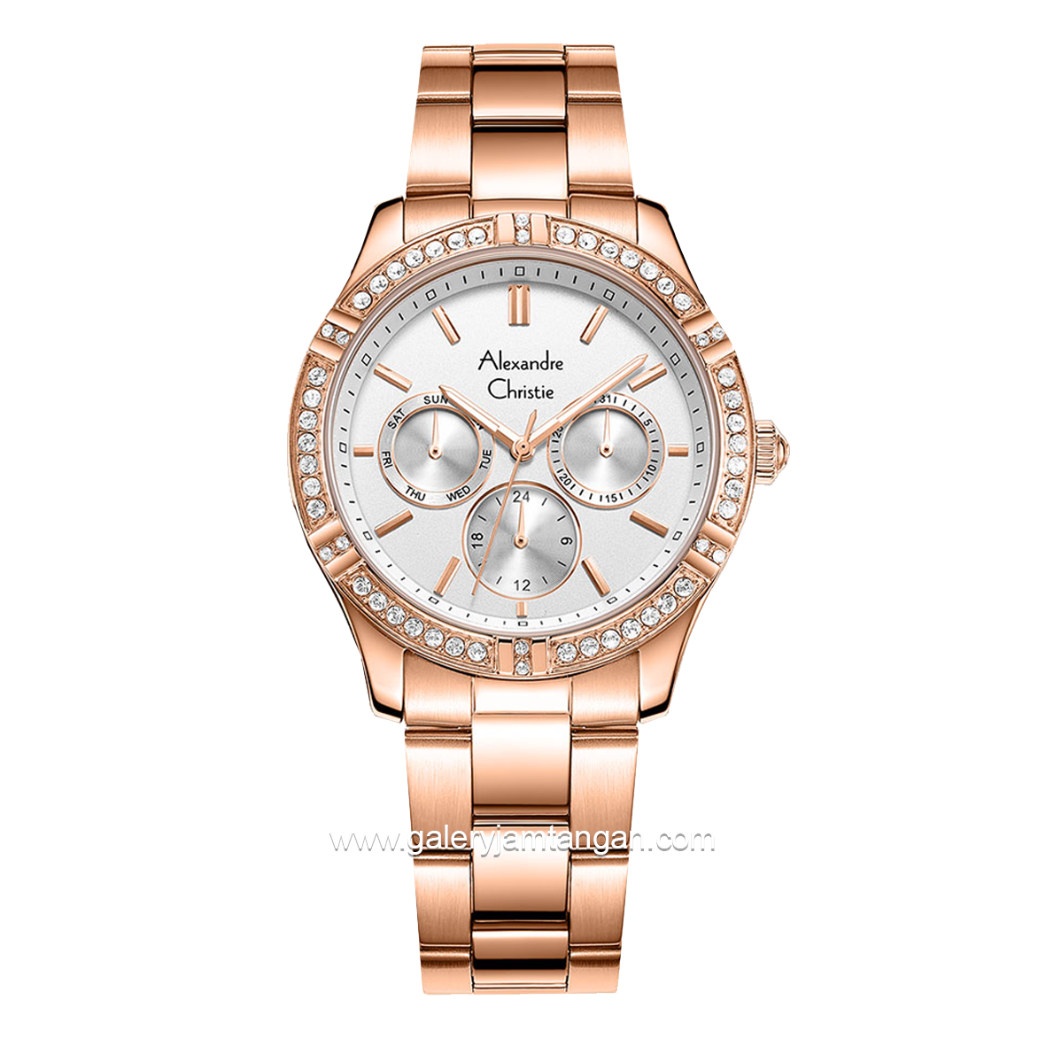 Alexandre Christie AC 2A51 BF Multifunction Rosegold Dial White Stainless Steel