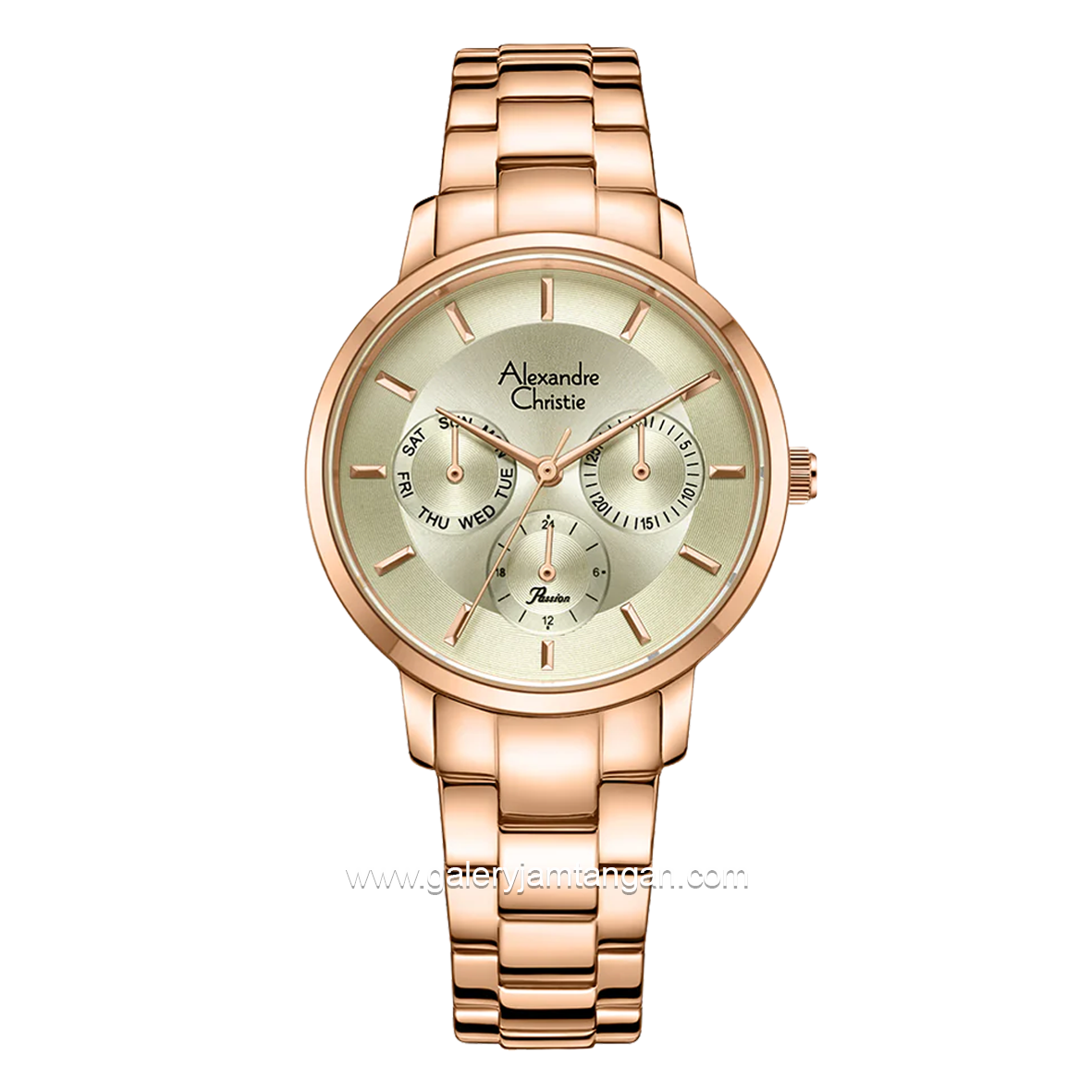 Alexandre Christie Ladies Passion AC 2A88 BF Rosegold Stainless Steel Strap