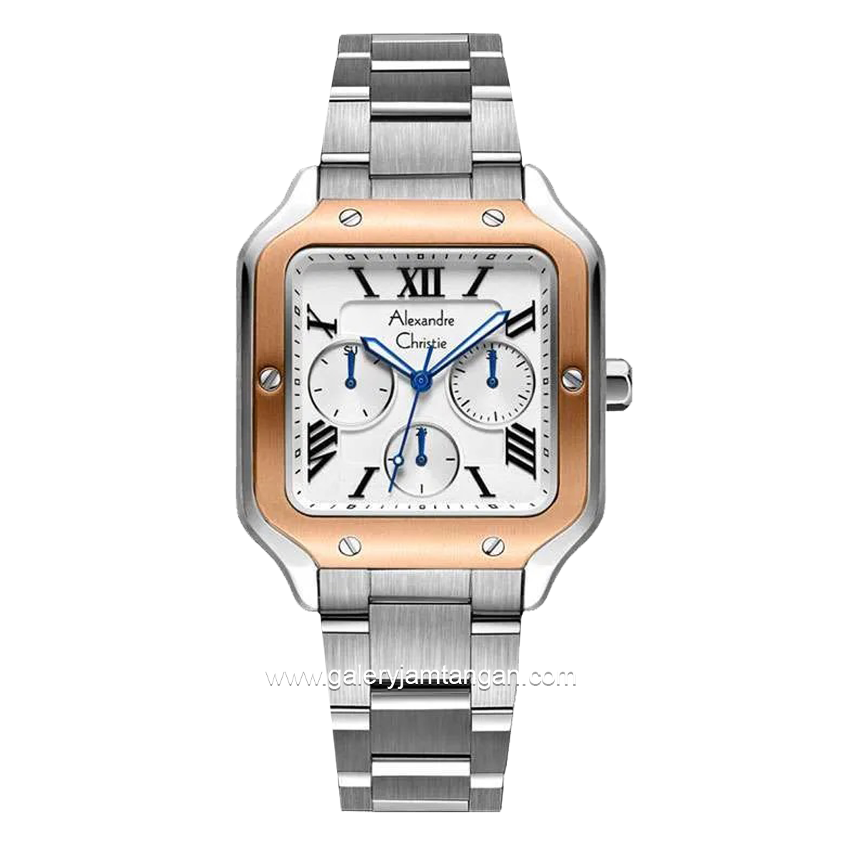 Alexandre Christie AC 2B18 BF Silver Ring Rosegold Dial White Stainless Steel