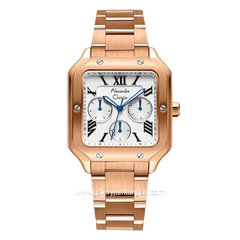 Alexandre Christie AC 2B18 BF Rosegold Dial White Stainless Steel