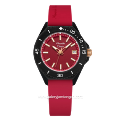 Alexandre Christie AC 2B34 LD Red Black Rubber Strap