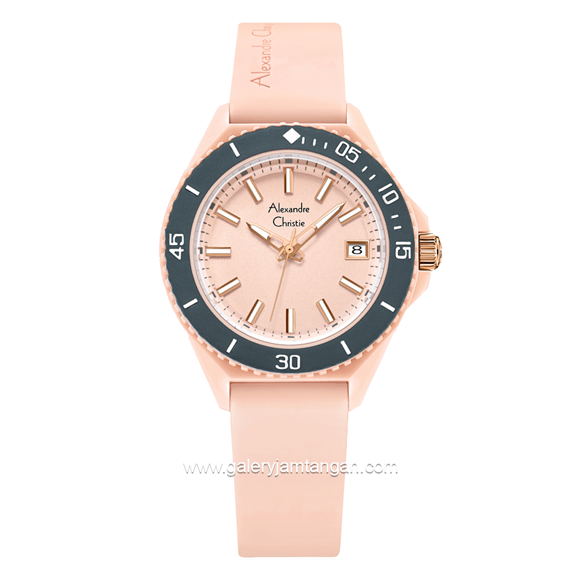 Alexandre Christie AC 2B34 LD Peach Rubber Strap
