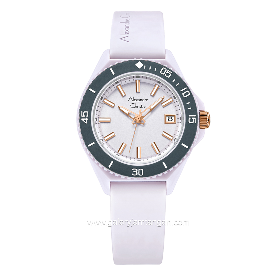 Alexandre Christie AC 2B34 LD Purple Rubber Strap