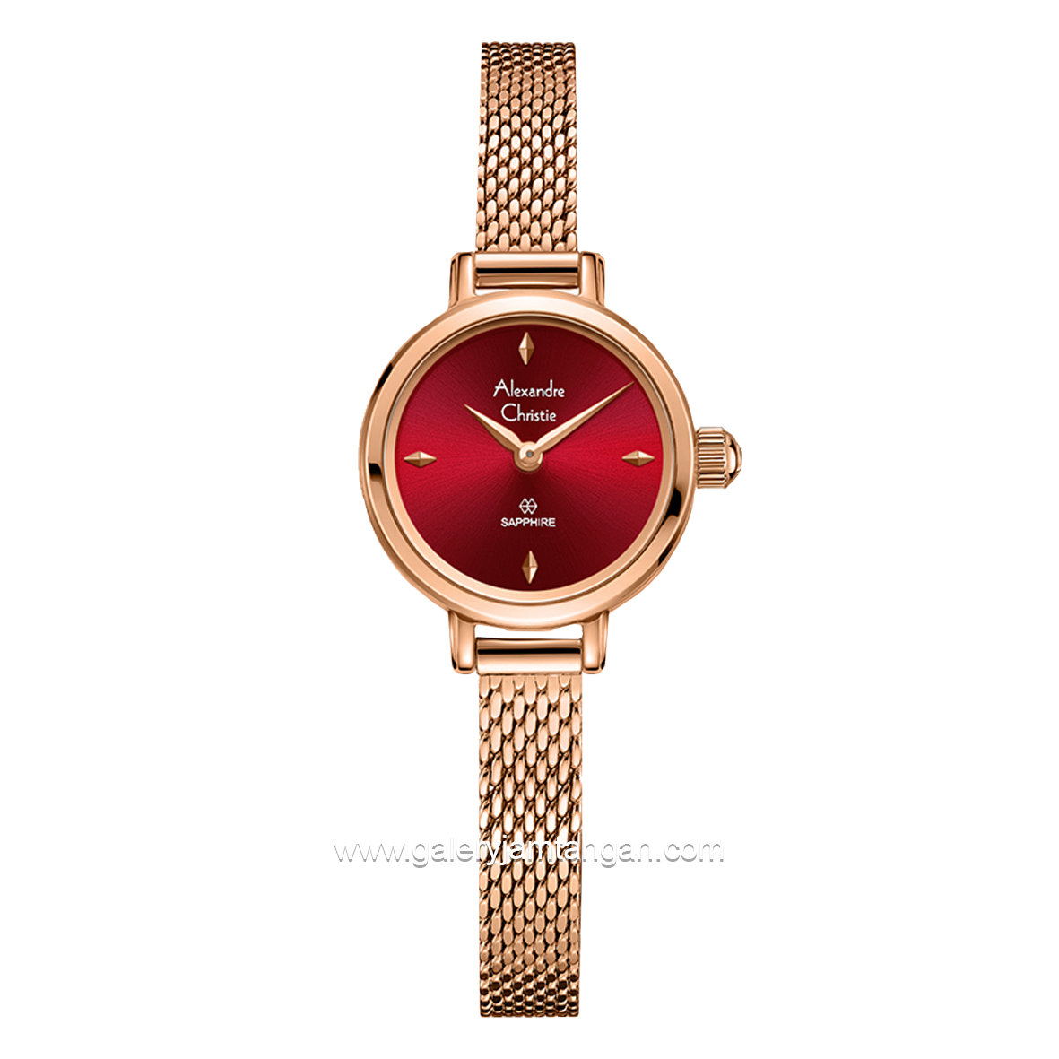 Alexandre Christie AC 2B35 LH Women's Watch Rosegold Dial Red Shandrope Strap