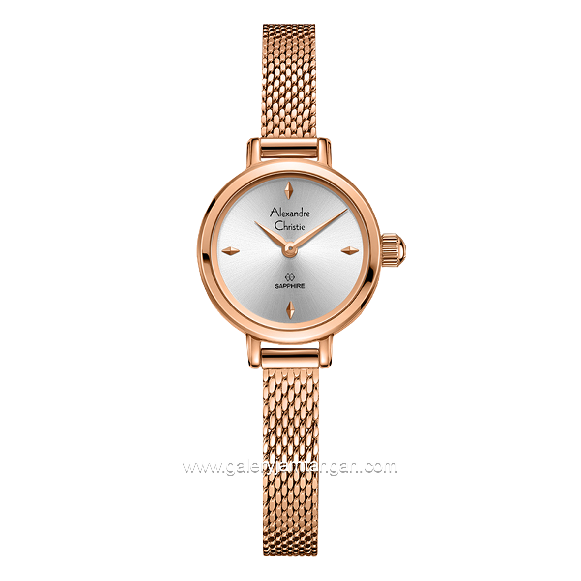 Alexandre Christie AC 2B35 LH Women's Watch Rosegold Dial White Shandrope Strap