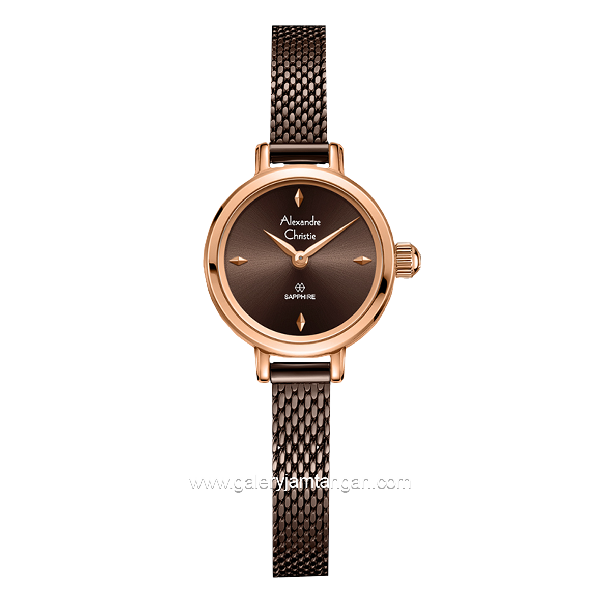 Alexandre Christie AC 2B35 LH Women's Watch Brown Rosegold Shandrope Strap