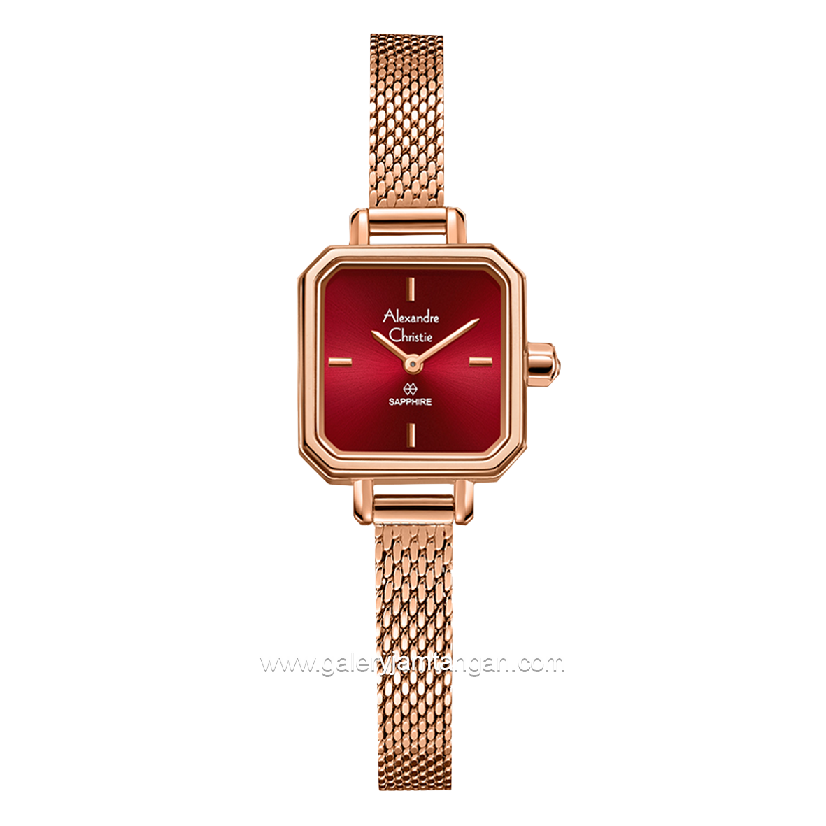 Alexandre Christie AC 2B36 LH Women's Watch Rosegold Dial Red Shandrope Strap