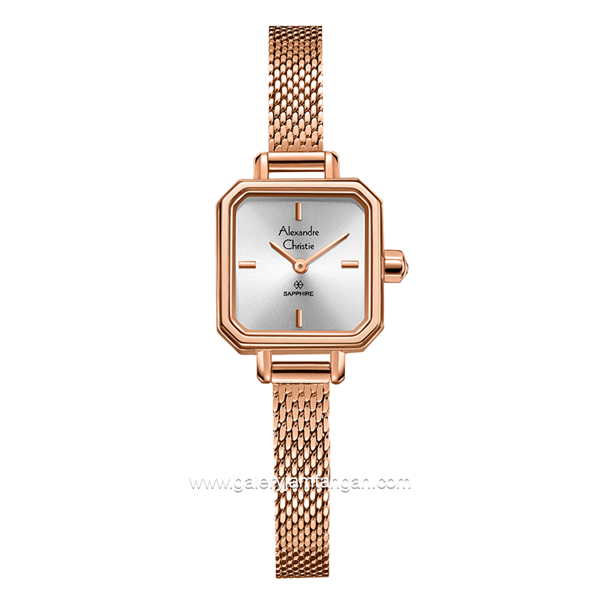 Alexandre Christie AC 2B36 LH Women's Watch Rosegold Dial White Shandrope Strap