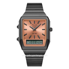 Alexandre Christie AC 2B37 LH Dual Time Black Peach Stainles Steel