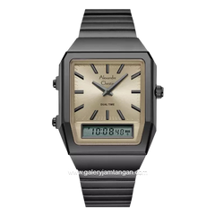 Alexandre Christie AC 2B37 LH Dual Time Black Cream Stainles Steel