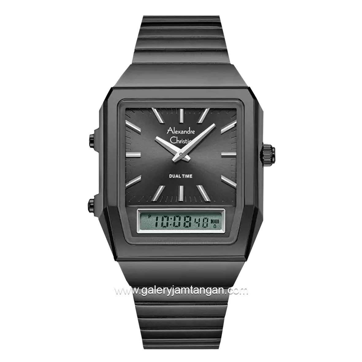 Alexandre Christie AC 2B37 LH Dual Time Black Peach Stainles Steel