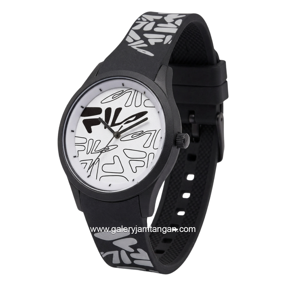 FILA 38-129-205 Analog Black Dial White Silicone Strap