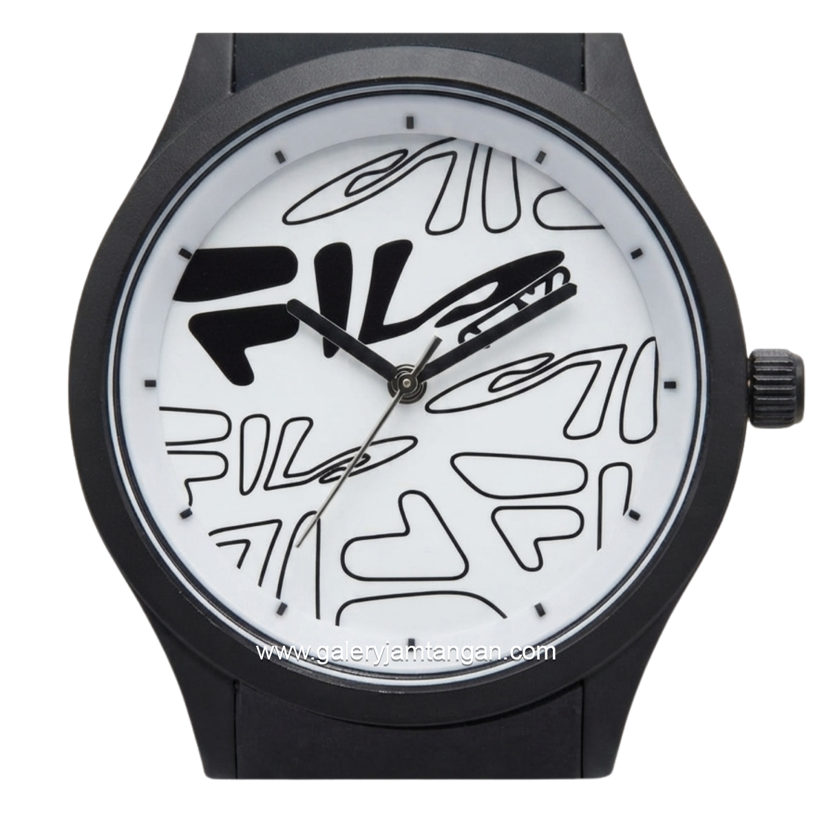FILA 38-129-205 Analog Black Dial White Silicone Strap