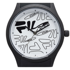 FILA 38-129-205 Analog Black Dial White Silicone Strap