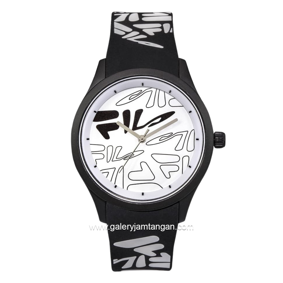 FILA 38-129-205 Analog Black Dial White Silicone Strap