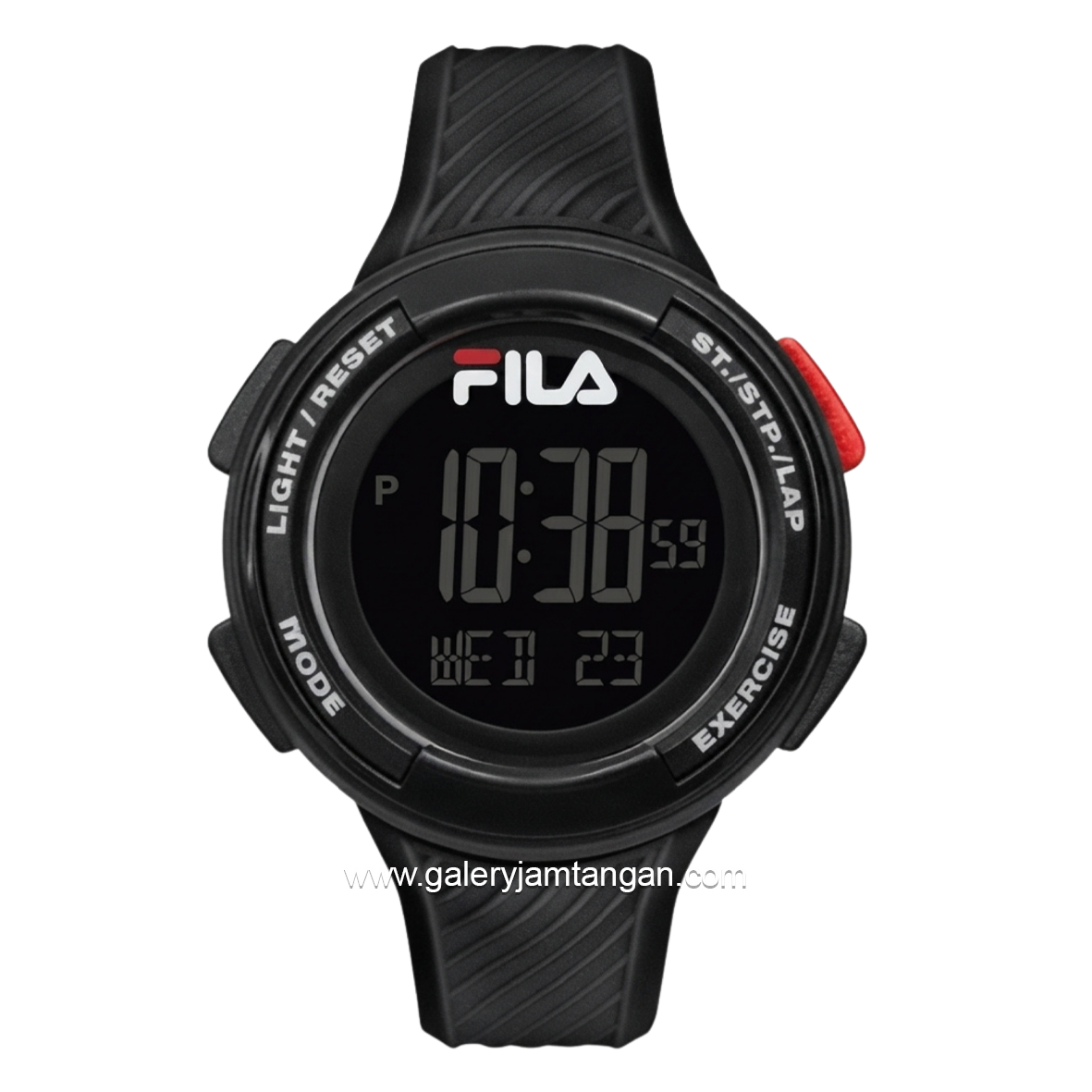FILA 38-163-001 Digital Full Black Silicone Strap