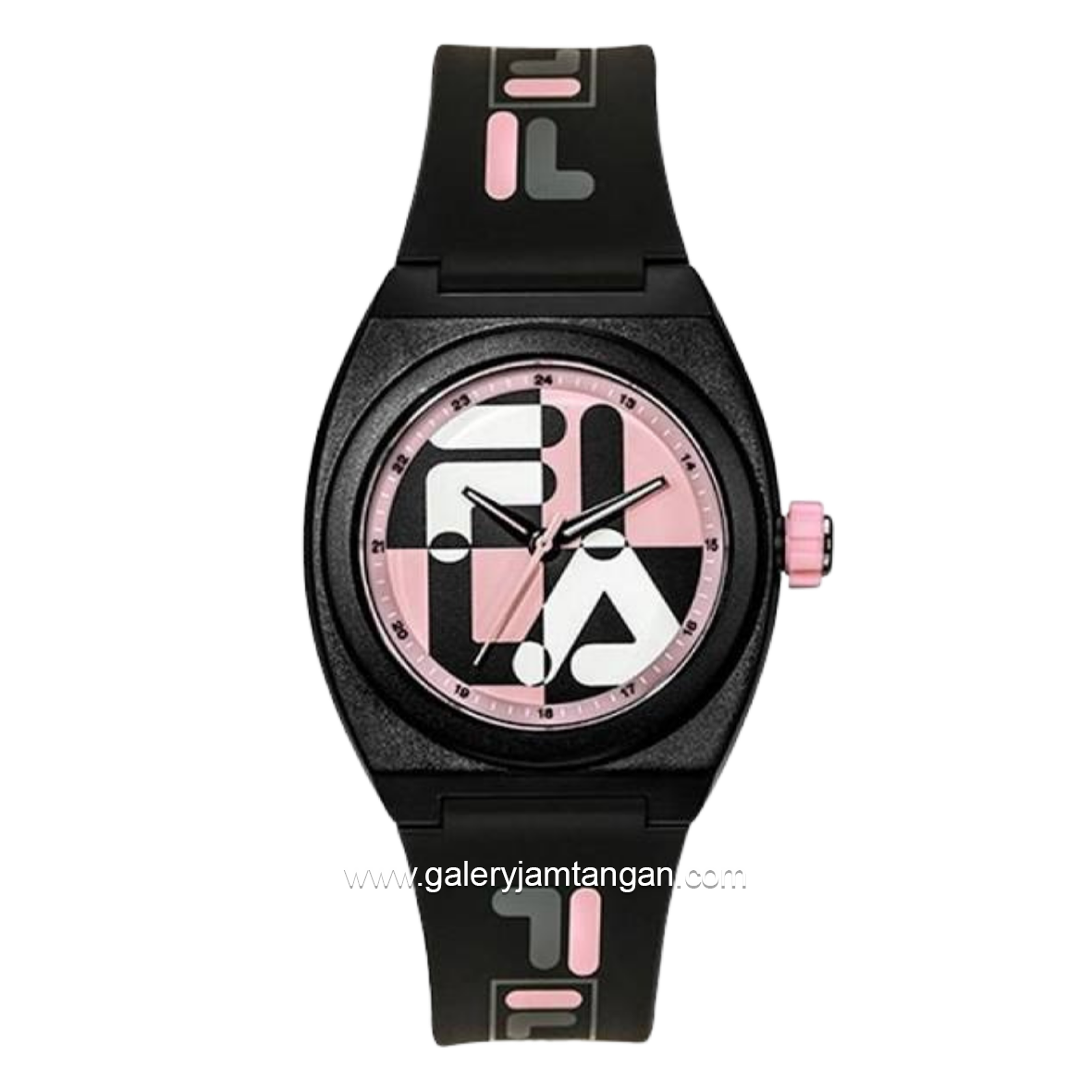 FILA 38-180-104 Analog Black Pink Rubber Strap