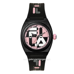 FILA 38-180-104 Analog Black Pink Rubber Strap