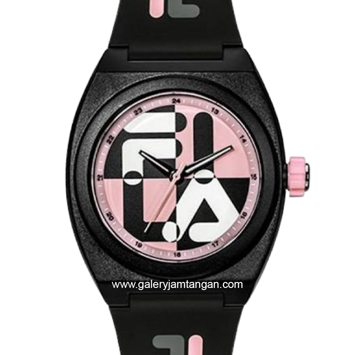 FILA 38-180-104 Analog Black Pink Rubber Strap