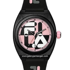 FILA 38-180-104 Analog Black Pink Rubber Strap