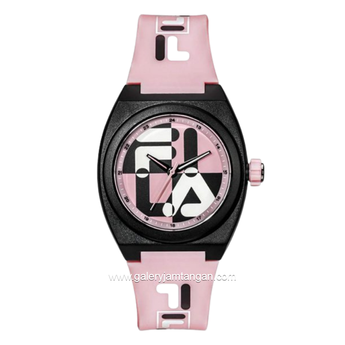 FILA 38-180-106 Analog Pink Black Rubber Strap