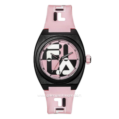 FILA 38-180-106 Analog Pink Black Rubber Strap