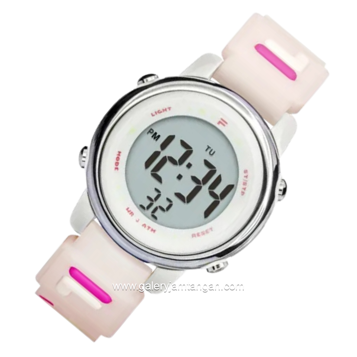 FILA 38-218-003 Digital Pink Silver Silicone Strap