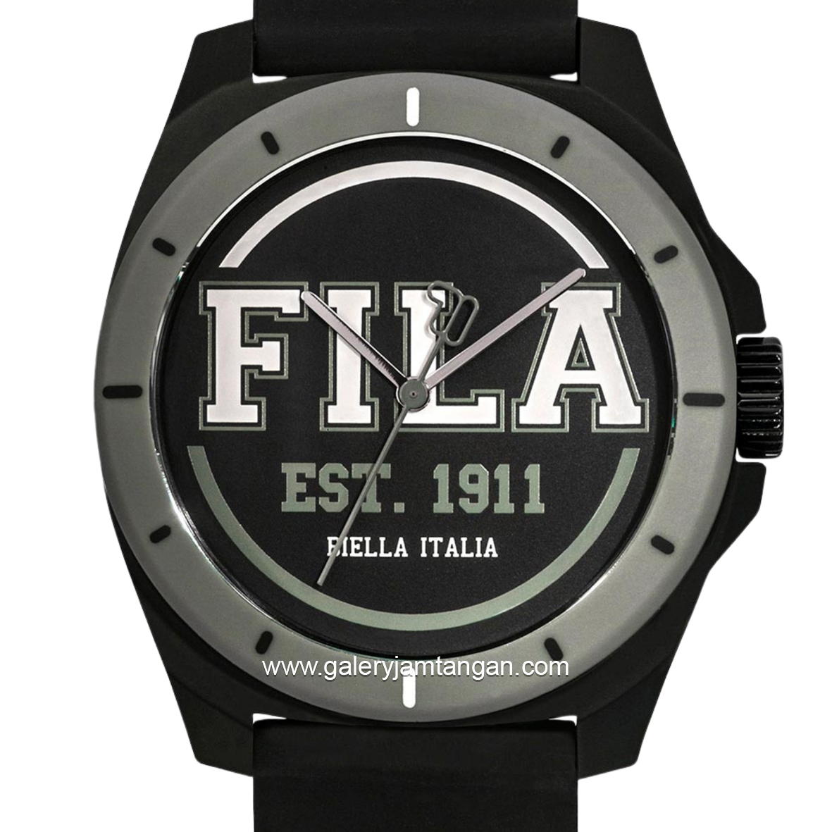 FILA 38-331-005 Black Dial Black Silicone Strap
