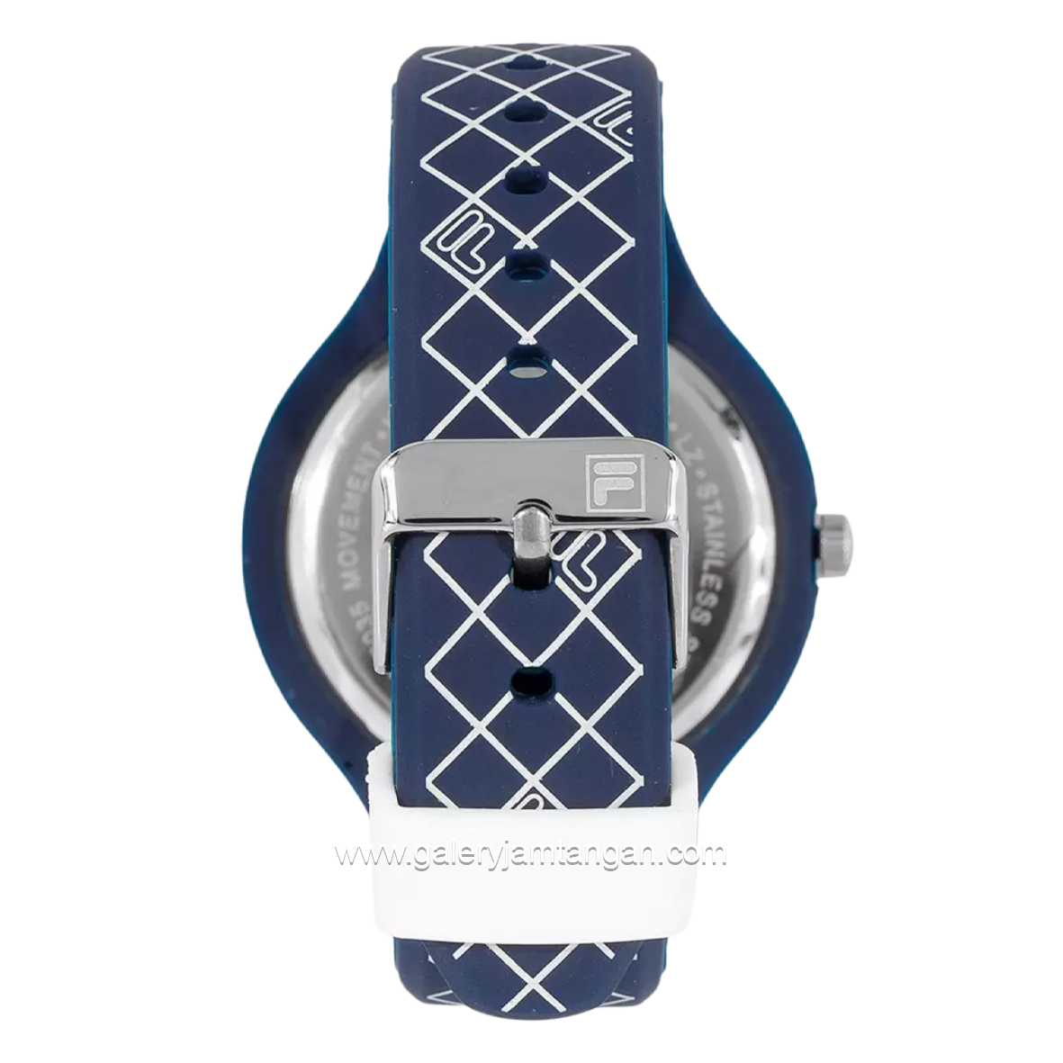 FILA 38-342-002 Navy Ring Silver Silicone Strap