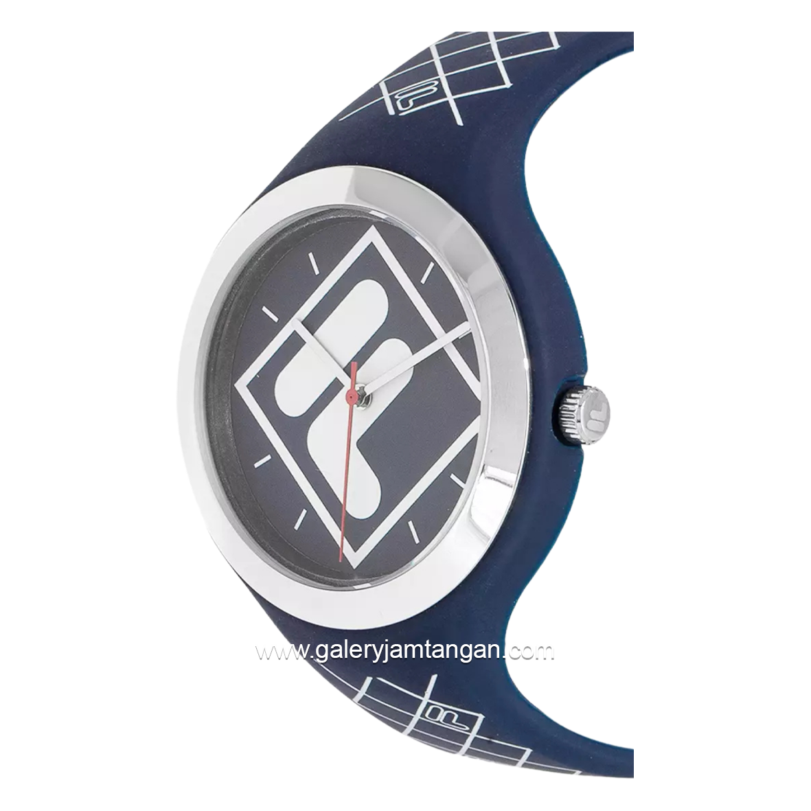 FILA 38-342-002 Navy Ring Silver Silicone Strap